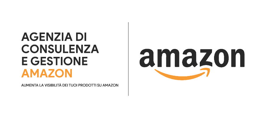 Logo di Amazon su sfondo bianco per cogliere l'attenzione dell'utente sul servizio di consulenza e gestione Amazon effettuato dalla nostra agenzia